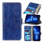 For iPhone 13 Pro Max Retro Crazy Horse Texture Horizontal Flip Leather Case with Holder & Card Slots & Photo Frame & Wallet (Blue) - 1