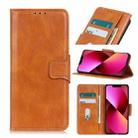 For iPhone 13 Mirren Crazy Horse Texture Horizontal Flip Leather Case with Holder & Card Slots & Wallet(Brown) - 1