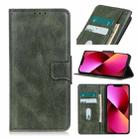 For iPhone 13 Mirren Crazy Horse Texture Horizontal Flip Leather Case with Holder & Card Slots & Wallet(Green) - 1