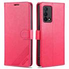 For OPPO K9 AZNS Sheepskin Texture Horizontal Flip Leather Case with Holder & Card Slots & Wallet(Red) - 1