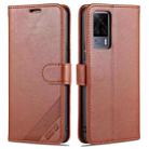 For vivo S9e AZNS Sheepskin Texture Horizontal Flip Leather Case with Holder & Card Slots & Wallet(Brown) - 1