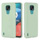 For Motorola Moto E7 2020 Pure Color Liquid Silicone Shockproof Full Coverage Case(Green) - 1