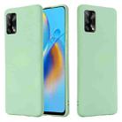 For OPPO A74 4G / F19 Pure Color Liquid Silicone Shockproof Full Coverage Case(Green) - 1