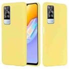 For vivo Y51 2020 / Y51a / Y51s / Y31 Pure Color Liquid Silicone Shockproof Full Coverage Case(Yellow) - 1