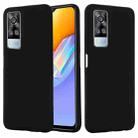 For vivo Y51 2020 / Y51a / Y51s / Y31 Pure Color Liquid Silicone Shockproof Full Coverage Case(Black) - 1