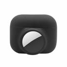 2 in 1 Shockproof Full Coverage Silicone Protective Case For AirPods Pro / AirTag(Black) - 1