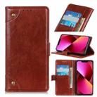 For iPhone 13 Copper Buckle Nappa Texture Horizontal Flip Leather Case with Holder & Card Slots & Wallet(Brown) - 1