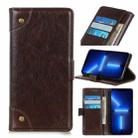 For iPhone 13 Pro Copper Buckle Nappa Texture Horizontal Flip Leather Case with Holder & Card Slots & Wallet (Coffee) - 1