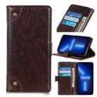 For iPhone 13 Pro Max Copper Buckle Nappa Texture Horizontal Flip Leather Case with Holder & Card Slots & Wallet (Coffee) - 1