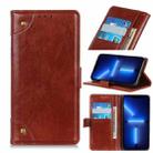 For iPhone 13 Pro Max Copper Buckle Nappa Texture Horizontal Flip Leather Case with Holder & Card Slots & Wallet (Brown) - 1