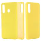 For Galaxy A70s Solid Color Liquid Silicone Dropproof Full Coverage Protective Case(Yellow) - 1