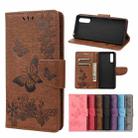 For Sony Xperia 10 III Vintage Embossed Floral Butterfly Pattern Horizontal Flip Leather Case with Card Slot & Holder & Wallet & Lanyard(Brown) - 1