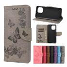 For Xiaomi Mi 11 Vintage Embossed Floral Butterfly Pattern Horizontal Flip Leather Case with Card Slot & Holder & Wallet & Lanyard(Grey) - 1