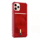 For iPhone 11 Pro Max Shockproof TPU Protective Case with Card Slot(Red) - 1
