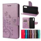 For Sony Xperia 10 III Butterfly Flower Pattern Horizontal Flip Leather Case with Holder & Card Slots & Wallet(Light Purple) - 1