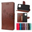 For Xiaomi Mi 11 Butterfly Flower Pattern Horizontal Flip Leather Case with Holder & Card Slots & Wallet(Brown) - 1