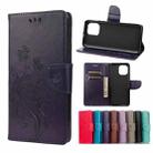 For Xiaomi Mi 11 Butterfly Flower Pattern Horizontal Flip Leather Case with Holder & Card Slots & Wallet(Deep Purple) - 1