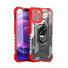 PC + TPU Shockproof Protective Case with Metal Ring Holder For iPhone 12(Red) - 1