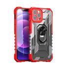 PC + TPU Shockproof Protective Case with Metal Ring Holder For iPhone 12 Mini(Red) - 1
