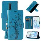 For OnePlus 8 Embossed Lucky Tree Horizontal Flip Leather Case with Holder & Card Slot & Wallet & Lanyard(Blue) - 1