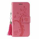 For OnePlus 8 Embossed Lucky Tree Horizontal Flip Leather Case with Holder & Card Slot & Wallet & Lanyard(Pink) - 2