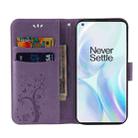 For OnePlus 8 Pro Embossed Lucky Tree Horizontal Flip Leather Case with Holder & Card Slot & Wallet & Lanyard(Purple) - 3