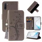 For OnePlus Nord Embossed Lucky Tree Horizontal Flip Leather Case with Holder & Card Slot & Wallet & Lanyard(Grey) - 1