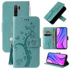 For Xiaomi Redmi 9 Embossed Lucky Tree Horizontal Flip Leather Case with Holder & Card Slot & Wallet & Lanyard(Green) - 1