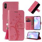 For Xiaomi Redmi 9A Embossed Lucky Tree Horizontal Flip Leather Case with Holder & Card Slot & Wallet & Lanyard(Pink) - 1