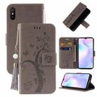 For Xiaomi Redmi 9A Embossed Lucky Tree Horizontal Flip Leather Case with Holder & Card Slot & Wallet & Lanyard(Grey) - 1