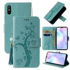 For Xiaomi Redmi 9A Embossed Lucky Tree Horizontal Flip Leather Case with Holder & Card Slot & Wallet & Lanyard(Green) - 1