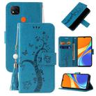 For Xiaomi Redmi 9C Embossed Lucky Tree Horizontal Flip Leather Case with Holder & Card Slot & Wallet & Lanyard(Blue) - 1