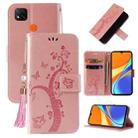 For Xiaomi Redmi 9C Embossed Lucky Tree Horizontal Flip Leather Case with Holder & Card Slot & Wallet & Lanyard(Rose Gold) - 1