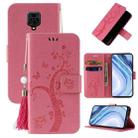 For Xiaomi Redmi Note 9S Embossed Lucky Tree Horizontal Flip Leather Case with Holder & Card Slot & Wallet & Lanyard(Pink) - 1