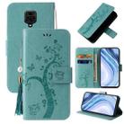 For Xiaomi Redmi Note 9S Embossed Lucky Tree Horizontal Flip Leather Case with Holder & Card Slot & Wallet & Lanyard(Green) - 1