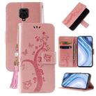 For Xiaomi Redmi Note 9S Embossed Lucky Tree Horizontal Flip Leather Case with Holder & Card Slot & Wallet & Lanyard(Rose Gold) - 1