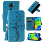 For Xiaomi Redmi Note 9 Embossed Lucky Tree Horizontal Flip Leather Case with Holder & Card Slot & Wallet & Lanyard(Blue) - 1