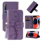 For Xiaomi Mi 10 Embossed Lucky Tree Horizontal Flip Leather Case with Holder & Card Slot & Wallet & Lanyard(Purple) - 1