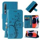 For Xiaomi Mi 10 Embossed Lucky Tree Horizontal Flip Leather Case with Holder & Card Slot & Wallet & Lanyard(Blue) - 1