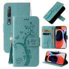 For Xiaomi Mi 10 Embossed Lucky Tree Horizontal Flip Leather Case with Holder & Card Slot & Wallet & Lanyard(Green) - 1