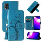 For Xiaomi Mi 10 Lite Embossed Lucky Tree Horizontal Flip Leather Case with Holder & Card Slot & Wallet & Lanyard(Blue) - 1