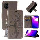 For Xiaomi Mi 10 Lite Embossed Lucky Tree Horizontal Flip Leather Case with Holder & Card Slot & Wallet & Lanyard(Grey) - 1
