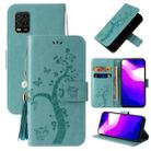 For Xiaomi Mi 10 Lite Embossed Lucky Tree Horizontal Flip Leather Case with Holder & Card Slot & Wallet & Lanyard(Green) - 1