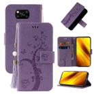 For Xiaomi Poco X3 Embossed Lucky Tree Horizontal Flip Leather Case with Holder & Card Slot & Wallet & Lanyard(Purple) - 1