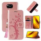 For Xiaomi Poco X3 Embossed Lucky Tree Horizontal Flip Leather Case with Holder & Card Slot & Wallet & Lanyard(Rose Gold) - 1