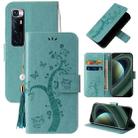For Xiaomi Mi 10 Ultra Embossed Lucky Tree Horizontal Flip Leather Case with Holder & Card Slot & Wallet & Lanyard(Green) - 1