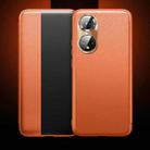 For Honor 50 Pro Magnetic Side Window View Shockproof Horizontal Flip Leather Smart Case(Orange) - 1