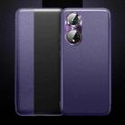 For Honor 50 Pro Magnetic Side Window View Shockproof Horizontal Flip Leather Smart Case(Purple) - 1