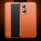 For Honor 50 SE Magnetic Side Window View Shockproof Horizontal Flip Leather Smart Case(Orange) - 1