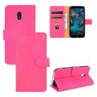 For Nokia C1 Plus Solid Color Skin Feel Magnetic Buckle Horizontal Flip Calf Texture PU Leather Case with Holder & Card Slots & Wallet(Rose Red) - 1